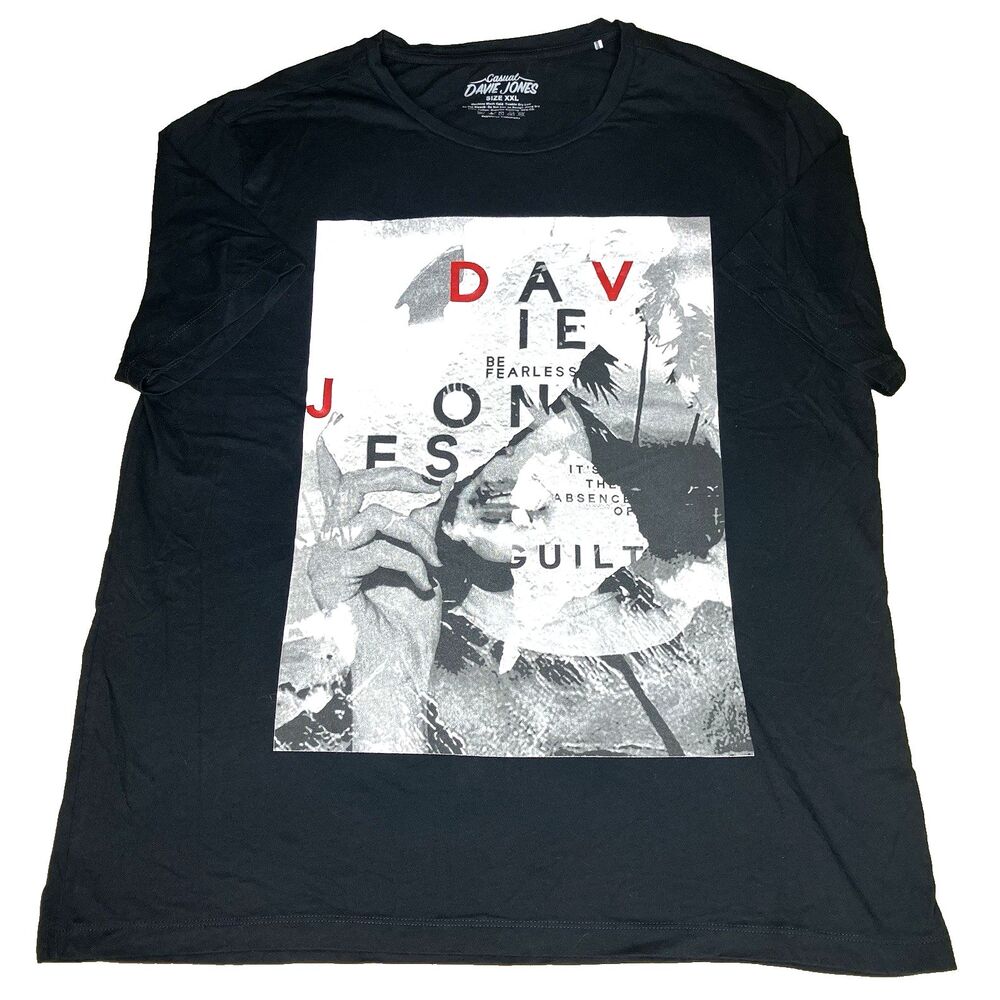 Casual Davie Jones T Shirt Graphic Black XXL Be Fearless Absence of Guilt